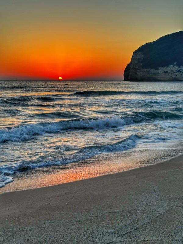 Winding river through mountain valley