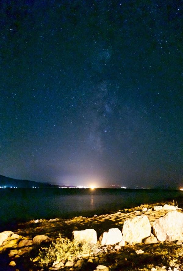 Milky Way over rocks